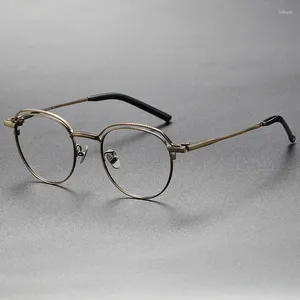 Zonnebrillen Frames Japanse handgemaakt merk Titanium bril Men Women Vintage Ovale bril Super Light Optisch recept Eyewear