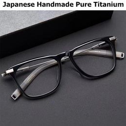 Lunettes de soleil Cadres Japonais À La Main Pur Titane Lunettes Cadre Hommes Prescription Lunettes Femmes Carré Myopie Optique Lunettes Lunettes