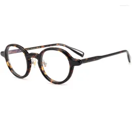 Lunettes de soleil Cadres Japonais Corée Style Rond Tortue Fabriqué À La Main Acétate Hommes Lunettes Myopie Vintage Rétro Designer Marque Femmes Lunettes