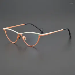 Zonnebrillen frames Japanse rechthoekige pure titanium -bril Mannen onregelmatige gepersonaliseerde bril vrouwen creatieve brillen