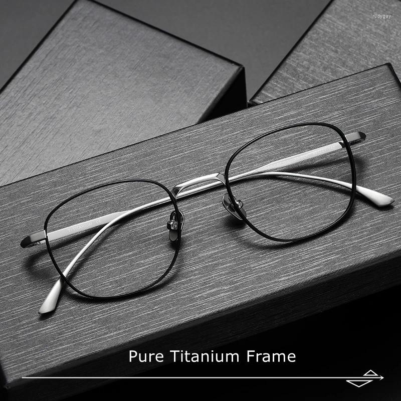 Zonnebrillen Frames Japanse stijl Kennis Elite Unisex Kleinschalig vierkante frame Ultralicht Pure Titanium -bril Masunaga Design Dailys