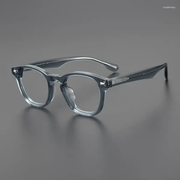 Marcos de gafas de sol Estilo japonés Calidad Acetato Gafas cuadradas Marco para hombres Mujeres Óptica Miopía Lectura Lente graduada Diseñador