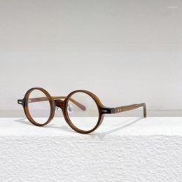 Zonnebrillen Frames Japanse topkwaliteit Acetaat ronde bril retro designer merk mannen bril Myopia optische brillen heren Henri