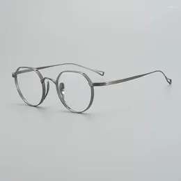 Monturas de gafas de sol Kameman Marco de gafas de titanio puro para hombres KMN9916 Gafas redondas vintage Miopía Gafas graduadas ópticas Mujeres