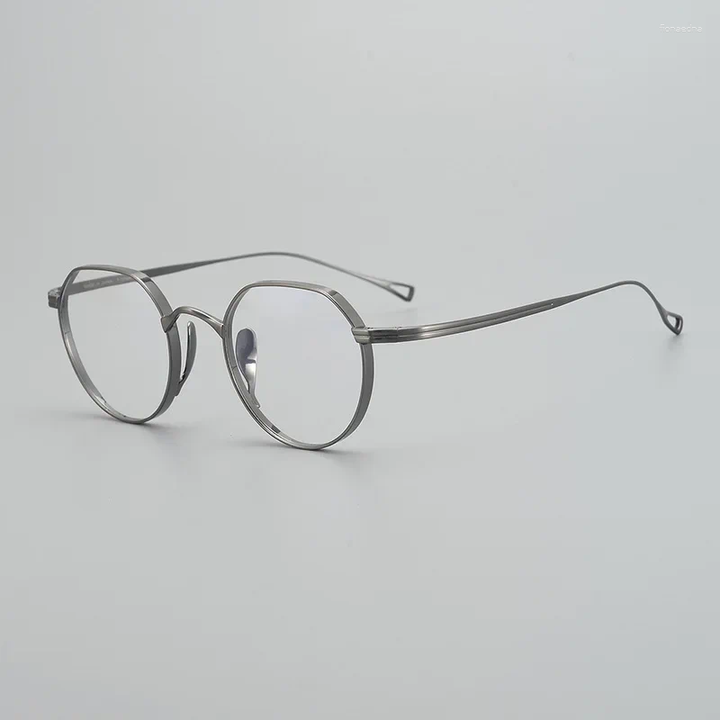 サングラスフレームKameman Pure Titanium Eye Glasses Frame for Men KMN9916ラウンドビンテージアイウェア光学処方眼鏡女性女性