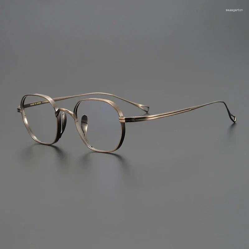 Solglasögonramar Kameman Pure Titanium Glasses Frame For Men KMN9917 MANA KOREAN POLYGON MYOPIA RECICT OPTISKA GULLASSER Kvinnor