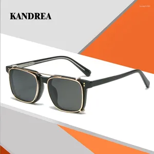 Marcos de gafas de sol KANDREA Metal Imán Gafas polarizadas Marco Mujeres Hombres Vintage Óptico Miopía Anteojos Prescripción 62675
