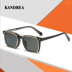 Lunettes de soleil Cadres KANDREA Métal Aimant Lunettes polarisées Cadre Femmes Hommes Vintage Optique Myopie Lunettes Prescription 62675