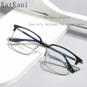 Lunettes de soleil Frames Katkani Alloy Eyeglass Cadre Business Face Men's Lunes Anti Slip Tr Optical Prescription 52102