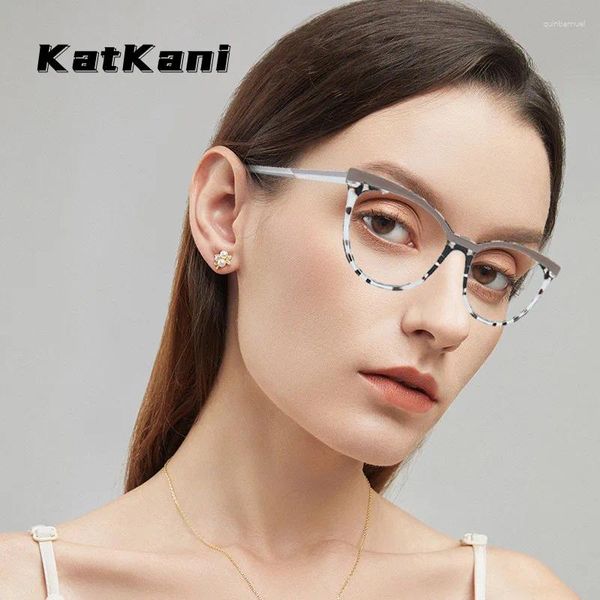 Marcos de gafas de sol Katkani redondeada TR90 receta óptica Fuera de miopía duradera de cara óptica marco