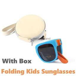 Lunettes de soleil encadrent des lunettes de soleil pliables pour enfants avec boîte extérieure UV400 SUN VERRES PROTECTION ESE POUR LES ENFANTS BÉBÉ GUBLES FILLES EURTAVILET