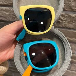 Lunettes de soleil encadrent enfants extérieur pliables lunettes de soleil bébé garçons garçons filles voyage en lunettes de lunettes vintage square