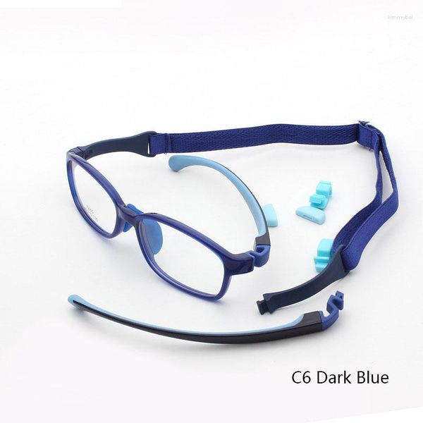 Marcos de gafas de sol Niños Silicona Lentes ópticas suaves Marco Bloque de color Templo flexible TPU PA18 Material Gafas de ojos para niño niña 2023