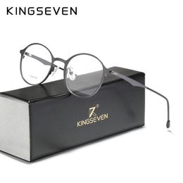 Zonnebril Frames KINGSEVEN Originele Optische Bril Full Frame Mannen Ultralight Retro Ronde Bijziendheid Prescription Eyeglasse Eyewear 230704