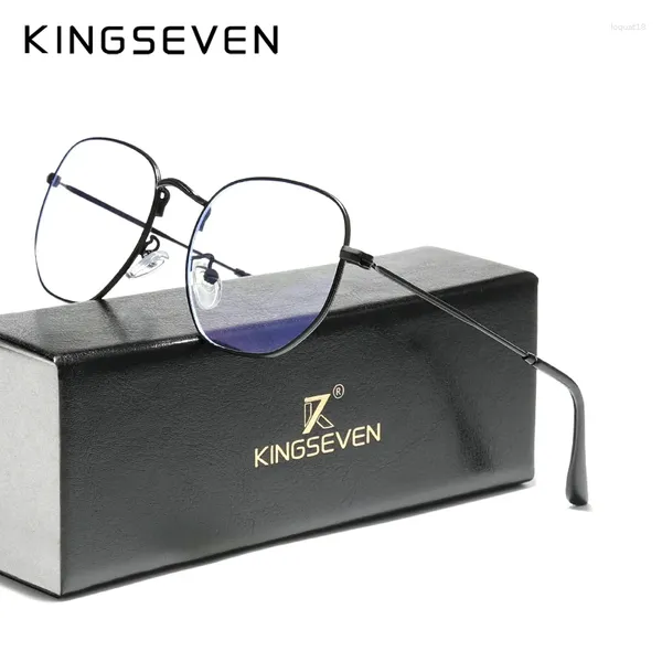 Lunettes de soleil Frames Kingseven Titanium anti-bleu Lunes Lumières Men Men Eyeglass Spectacles Antiblue Gaming Computer pour femmes