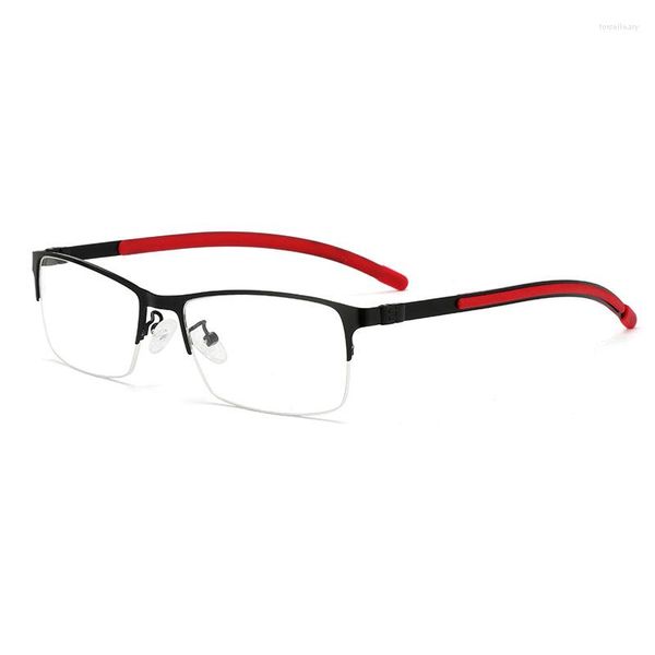 Lunettes de soleil Cadres KJDCHD Titanium Alliage Hommes Lunettes Ultralégères Carré Myopie Prescription Optique Lunettes Antidérapant Silicone