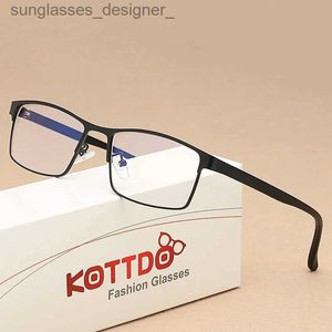 Lunettes de soleil Cadres KOTTDO Vintage carré optique lunettes montures en métal hommes mode classique affaires clair Transparent cadre lunettes oculosL231107