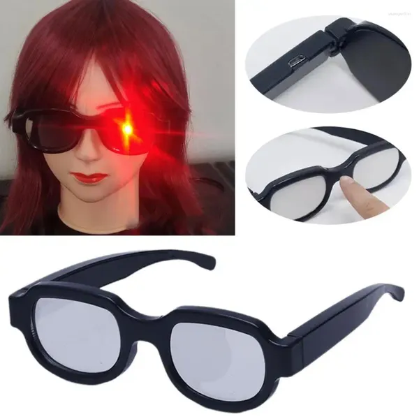 Marcos de gafas de sol LED Gafas luminosas Halloween Resplandeciente Cosplay Props Recargable Light Up para Navidad Rave Party Disfraz L3F2