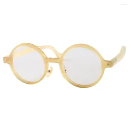 Lunettes de soleil Cadres Lumière Grand Grand Rond Mince Jante Transparent Transparent Corne De Miel Lunettes Optiques Cadre De Lunettes