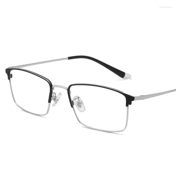 Gafas de sol Marcos Logorela Titanio Gafas ópticas Marco Hombres Ultraligero Cuadrado Miopía Anteojos recetados Metal masculino Gafas completas 5001