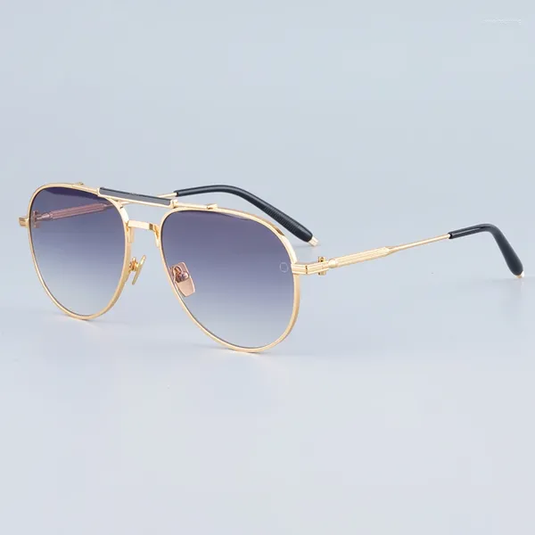 Lunettes de soleil Frames Luxury Big Face Oval Men Men de mode créateur de mode Mélanges solaires de qualité supérieure UV400 Femmes Double Bridge Eyewear