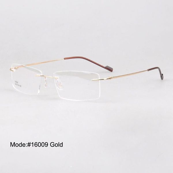 Lunettes de soleil Cadres Magic Jing Mémoire Métal Prescription Spectacles RX Optique Sans Monture Lunettes Myopes Lunettes Pour Hommes 16009 Mode