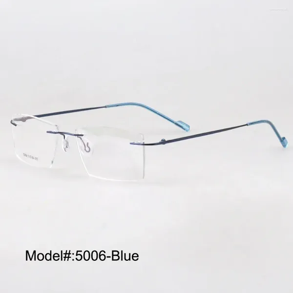 Lunettes de soleil Cadres Magic Jing Mémoire sans monture Métal Charnière RX Optique Prescription Lunettes Myopie 5006