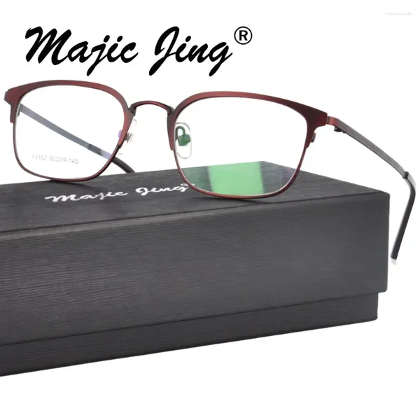 Marcos de gafas de sol Magic Jing Gafas graduadas de acero inoxidable RX Óptico Miopía Anteojos Borde completo F3102