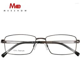 Lunettes de soleil Frames Meeshow Classic Pure Titanium Glasse Frame Men Business Square Eyeglass Ultralight Myopia Big Size Optic Prescription