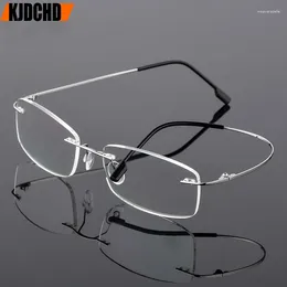 Lunettes de soleil montures de lunettes en métal à mémoire de forme lunettes à charnière sans monture myopie lunettes de Prescription lunettes de mode