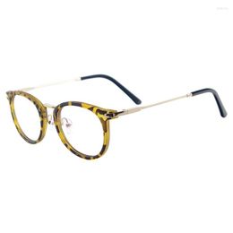 Monturas de gafas de sol para hombres y mujeres, gafas clásicas ligeras, gafas redondas de plástico y Metal para lentes recetados, lectura de miopía