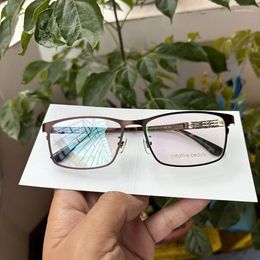 Les lunettes de soleil encadrent des verres de titane pure de grande taille pour hommes pour myopie / noir progressif IP de jante complet noir / café