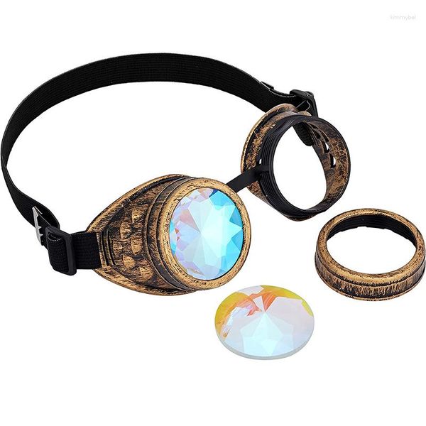 Monturas de gafas de sol Hombres Mujeres Steampunk Gafas Góticas Holográficas Rave Festival Cosplay Party