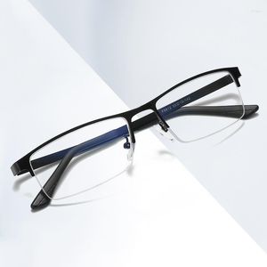 Lunettes de soleil Cadres Hommes Anti Blue Light Lunettes Vintage Metal Frame Computer Protection Eyewear Business Optical Spectacles Lunettes