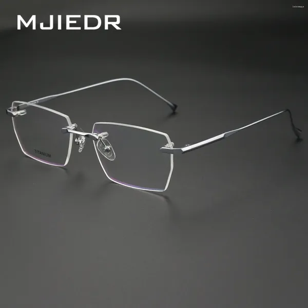 Lunettes de soleil Frames Mjiedr Pure Titanium Lunes FaSt Men Optical Myopia Clear Lens Prescription Eyeglass Men's Spectacle's Rimless Eyewear