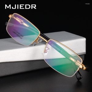 Lunettes de soleil Frames Mjiedr Titanium Lunes Frame Business Men Square Eyewear Male Classic Semi-Rimless Optical Optical Prescription Eyeglasshes