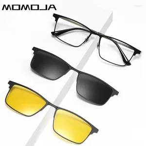 Zonnebrillen frames momoja mode gepolariseerde magnetische clip-on bril retro vierkant grote gezicht optische recept herenbrillen t29802j