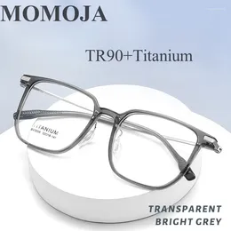 Zonnebrilmonturen MOMOJA Ultralicht en modieus vierkant puur titanium herenbrilmontuur Optische bril op sterkte voor