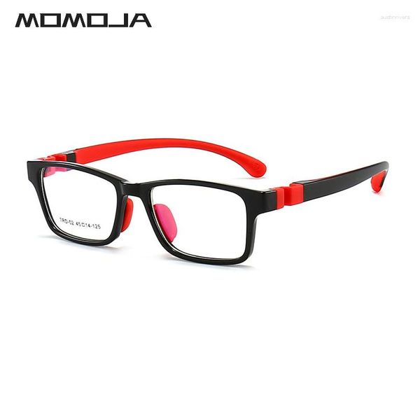 Lunettes de soleil Cadres MOMOJA Ultralight TR90 Gel De Silice Carré Spectacle Optique Prescription Lunettes Cadre Enfants Et Filles Lunettes