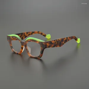 Lunettes de soleil Frames Niche Fashion Eyeglass Cadre pour femmes acétate épais et larges Larges personnalisées à imprimé léopard pour hommes