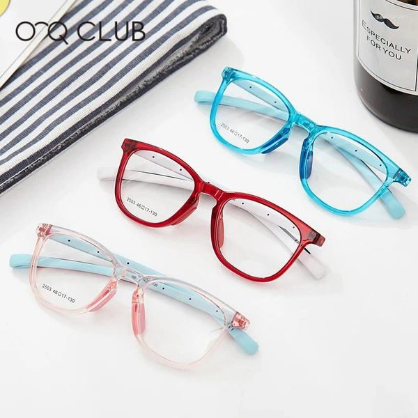 Lunettes de soleil Frames O-Q Lunettes de club Cadre pour enfants Square Myopie Eyeglasse optique Tr90 Silicone Light Flexible Prescription Eyewear 2503