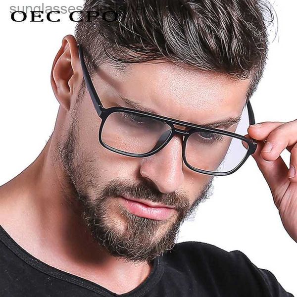 Marcos de gafas de sol OEC CPO Filtro de bloqueo de luz azul reduce la tensión ocular digital Moda Hombres Gafas ópticas Marco Lente transparente Gafas O407L231107