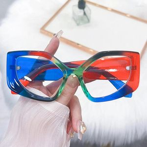 Lunettes de soleil Cadres surdimensionnés épais lunettes de chat pour femmes couleur mode bleu lumière bloquant lunettes de luxe lentilles optiques de prescription