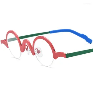 Lunettes de soleil Frames Perosnalize Multicolor Lightweight Pure Titanium Eyeglass pour hommes et femmes verres ronds