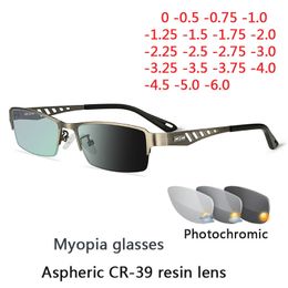 Zonnebrillen frames pochromic oogglazen mannen vrouwen bijziendheid brillen afgewerkte studenten kort zicht brillen 0 05 1 125 15 175 2 230325