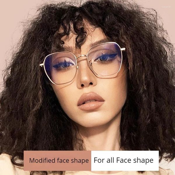 Lunettes de soleil Cadres Pulais Femmes Oversize Lunettes Cadre Dur Titane Carré Rond Durable Mince Garniture Lunettes Tendance Corée Style Flexible