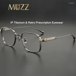 Zonnebrilmonturen Pure IP Titanium Brilmontuur Mannen Vierkante Optische Bijziendheid Recept Brillen Retro Volledige Grote Gezicht Handgemaakte Brillen