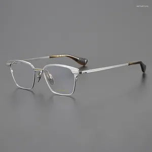 Lunettes de soleil Cadres Pure Titanium Big Face Hommes Lunettes Cadre Rétro Square Widen Ultraléger Lunettes Myopie Optique Prescription Femmes