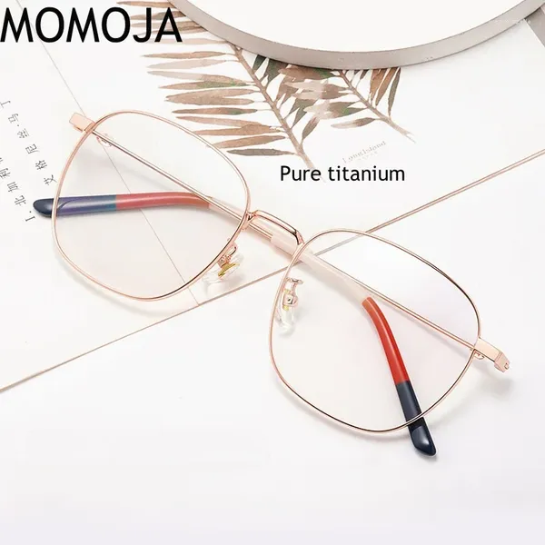 Gafas de sol marcos de titanio puro marco de anteojos retro poligonal ultra ligero gafas de prescripción óptica para hombres para hombres