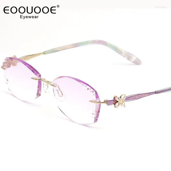 Lunettes de soleil Frames Pure Titanium Eyeglasse Luxury Flashing Design Eyeglass Purple Gradient Lenses Myopia Hyperopia Eyewear Optics Scarmyless